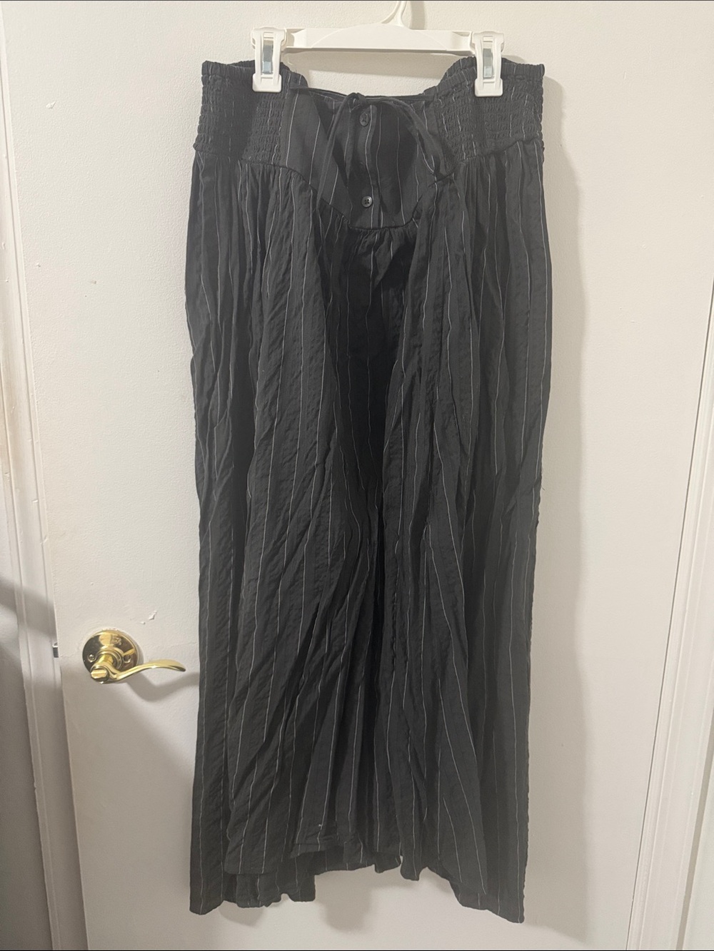 AERIE ELASTIC WAIST PINSTRIPE MAXI SKIRT